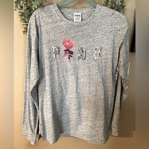 Pink grey long sleeve tshirt (says xsmall  but fits like small/med)